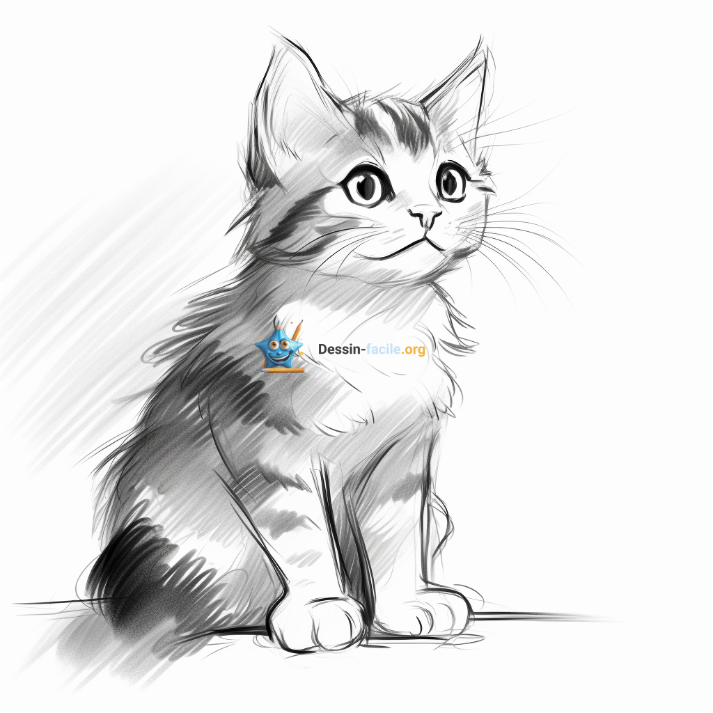 Dessin chat facile : Chat dessin facile à reproduire