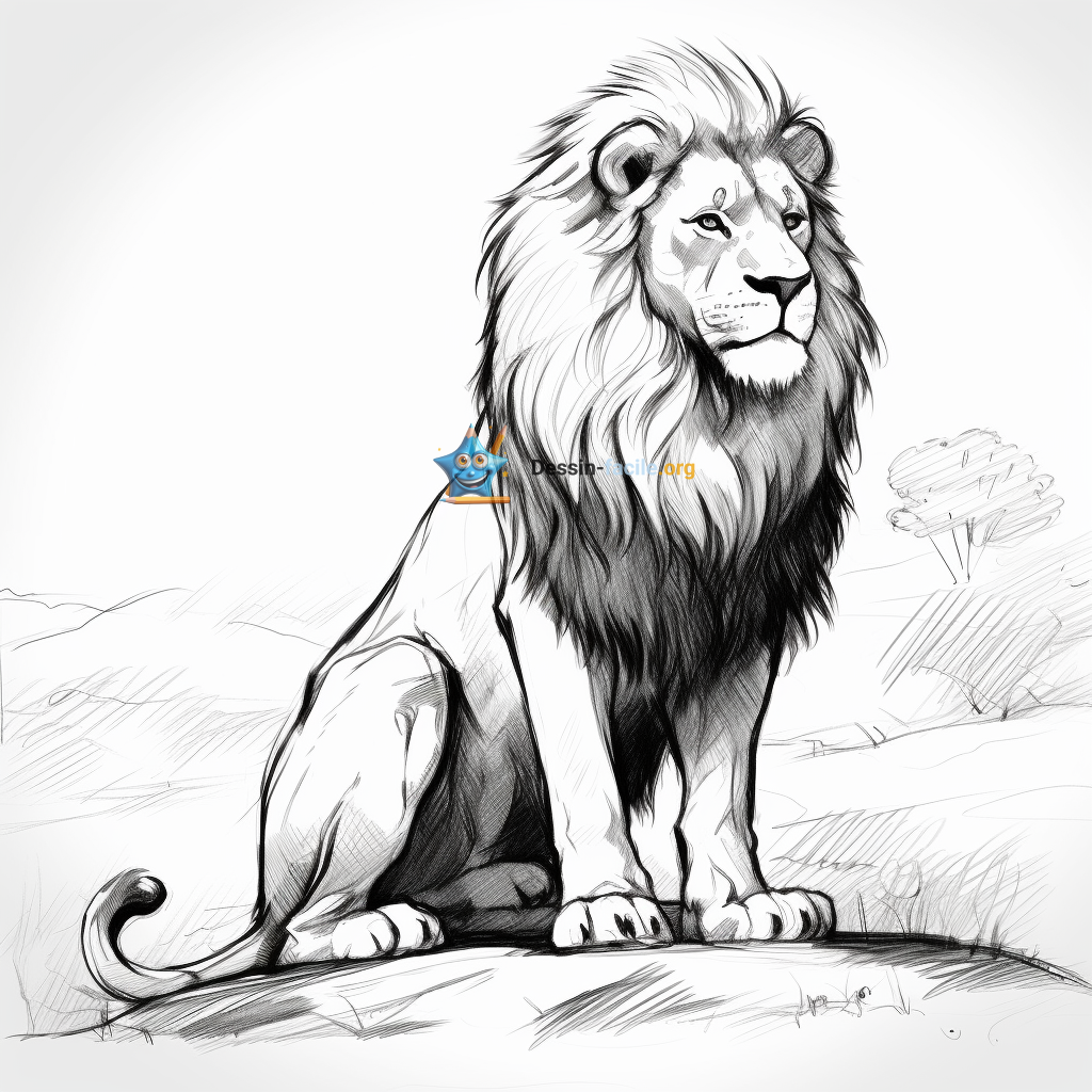 Dessin lion facile : Lion dessin facile à faire
