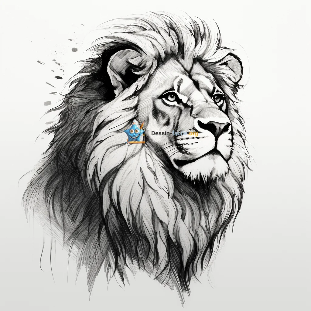 dessin facile lion