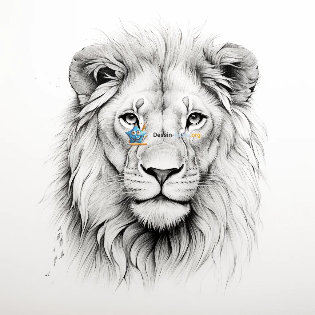 lion dessin facile tete