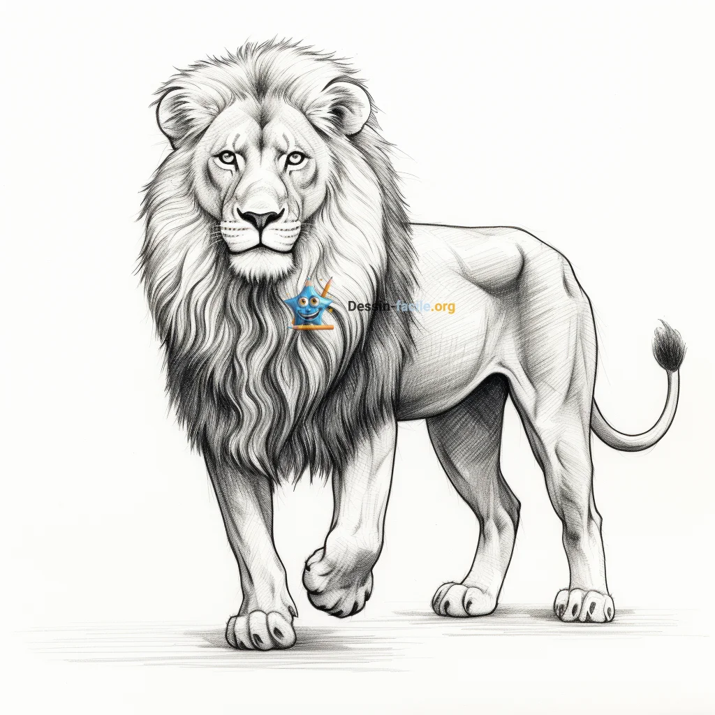 dessin lion facile