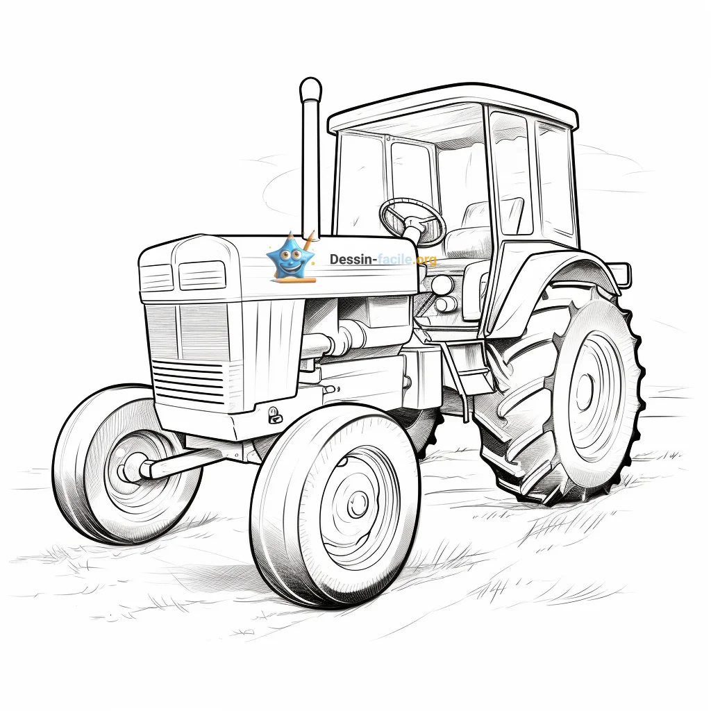 dessin tracteur facile